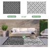 GENIMO Outdoor Rug for Patio Clearance, 5’x8′ Reversible Plastic Straw Rugs, Lightweight Waterproof RV Camping Mat for Camper, Balcony, Deck, Backyard, Picnic, BlackBrown(Mix-blackwhite)