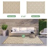 GENIMO Outdoor Rug for Patio Clearance, 5’x8′ Reversible Plastic Straw Rugs, Lightweight Waterproof RV Camping Mat for Camper, Balcony, Deck, Backyard, Picnic, BlackBrown(Brown&white)