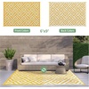 GENIMO Outdoor Rug for Patio Clearance, 5’x8′ Reversible Plastic Straw Rugs, Lightweight Waterproof RV Camping Mat for Camper, Balcony, Deck, Backyard, Picnic, BlackBrown(Yellow Beige White)