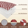GENIMO Outdoor Rug for Patio Clearance, 5’x8′ Reversible Plastic Straw Rugs, Lightweight Waterproof RV Camping Mat for Camper, Balcony, Deck, Backyard, Picnic, BlackBrown(Ruby & White)