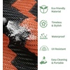 GENIMO Outdoor Rug for Patio Clearance, 5’x8′ Reversible Plastic Straw Rugs, Lightweight Waterproof RV Camping Mat for Camper, Balcony, Deck, Backyard, Picnic, BlackBrown(Black&orange)