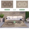 GENIMO Outdoor Rug for Patio Clearance, 5’x8′ Reversible Plastic Straw Rugs, Lightweight Waterproof RV Camping Mat for Camper, Balcony, Deck, Backyard, Picnic, BlackBrown(Coffee & Beige Aztec)