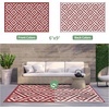 GENIMO Outdoor Rug for Patio Clearance, 5’x8′ Reversible Plastic Straw Rugs, Lightweight Waterproof RV Camping Mat for Camper, Balcony, Deck, Backyard, Picnic, BlackBrown(Red & White)