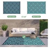 GENIMO Outdoor Rug for Patio Clearance, 5’x8′ Reversible Plastic Straw Rugs, Lightweight Waterproof RV Camping Mat for Camper, Balcony, Deck, Backyard, Picnic, BlackBrown(Navyblue&jadegreen)