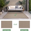 GENIMO Outdoor Rug for Patio Clearance, 5’x8′ Reversible Plastic Straw Rugs, Lightweight Waterproof RV Camping Mat for Camper, Balcony, Deck, Backyard, Picnic, BlackBrown(Mocha Beige)