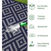 GENIMO Outdoor Rug for Patio Clearance, 5’x8′ Reversible Plastic Straw Rugs, Lightweight Waterproof RV Camping Mat for Camper, Balcony, Deck, Backyard, Picnic, BlackBrown(Blue&grey)