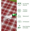 GENIMO Outdoor Rug for Patio Clearance, 5’x8′ Reversible Plastic Straw Rugs, Lightweight Waterproof RV Camping Mat for Camper, Balcony, Deck, Backyard, Picnic, BlackBrown(Red White Plaid)