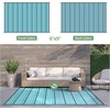 GENIMO Outdoor Rug for Patio Clearance, 5’x8′ Reversible Plastic Straw Rugs, Lightweight Waterproof RV Camping Mat for Camper, Balcony, Deck, Backyard, Picnic, BlackBrown(Lightblue)