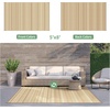 GENIMO Outdoor Rug for Patio Clearance, 5’x8′ Reversible Plastic Straw Rugs, Lightweight Waterproof RV Camping Mat for Camper, Balcony, Deck, Backyard, Picnic, BlackBrown(Lightcoffeebeige)