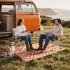 GENIMO Outdoor Rug for Patio Clearance, 5’x8′ Reversible Plastic Straw Rugs, Lightweight Waterproof RV Camping Mat for Camper, Balcony, Deck, Backyard, Picnic, BlackBrown(Mid & Orange)