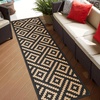 GENIMO Outdoor Rug for Patio Clearance, 5’x8′ Reversible Plastic Straw Rugs, Lightweight Waterproof RV Camping Mat for Camper, Balcony, Deck, Backyard, Picnic, BlackBrown(Black&brown)