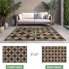 GENIMO Outdoor Rug for Patio Clearance, 5’x8′ Reversible Plastic Straw Rugs, Lightweight Waterproof RV Camping Mat for Camper, Balcony, Deck, Backyard, Picnic, BlackBrown(Dark Mocha Brown)