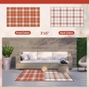 GENIMO Outdoor Rug for Patio Clearance, 5’x8′ Reversible Plastic Straw Rugs, Lightweight Waterproof RV Camping Mat for Camper, Balcony, Deck, Backyard, Picnic, BlackBrown(Orange White Plaid)
