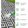 GENIMO Outdoor Rug for Patio Clearance, 5’x8′ Reversible Plastic Straw Rugs, Lightweight Waterproof RV Camping Mat for Camper, Balcony, Deck, Backyard, Picnic, BlackBrown(Black&white)