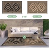 GENIMO Outdoor Rug for Patio Clearance, 5’x8′ Reversible Plastic Straw Rugs, Lightweight Waterproof RV Camping Mat for Camper, Balcony, Deck, Backyard, Picnic, BlackBrown(Black & Brown Aztec)