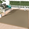 GENIMO Outdoor Rug for Patio Clearance, 5’x8′ Reversible Plastic Straw Rugs, Lightweight Waterproof RV Camping Mat for Camper, Balcony, Deck, Backyard, Picnic, BlackBrown(Lightbrownbeige)
