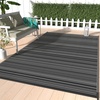GENIMO Outdoor Rug for Patio Clearance, 5’x8′ Reversible Plastic Straw Rugs, Lightweight Waterproof RV Camping Mat for Camper, Balcony, Deck, Backyard, Picnic, BlackBrown(Lightblackgray)