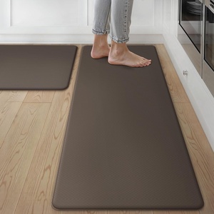 GENIMO Anti Fatigue Kitchen Mats for Floor 2PCS, Cushioned Standing Mats | 17.3″x47″&17.3″x30″, Light Taupe Brown vintage boho rug set, waterproof, non-slip, easy-clean for home laundry sink farmhouse(Chocolate Brown)