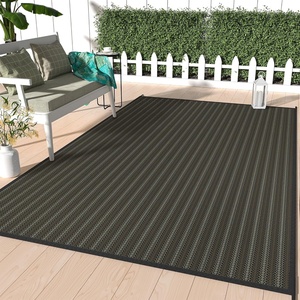 GENIMO Outdoor Rug for Patio Clearance, 5’x8′ Reversible Plastic Straw Rugs, Lightweight Waterproof RV Camping Mat for Camper, Balcony, Deck, Backyard, Picnic, BlackBrown(Blackbrown-w)