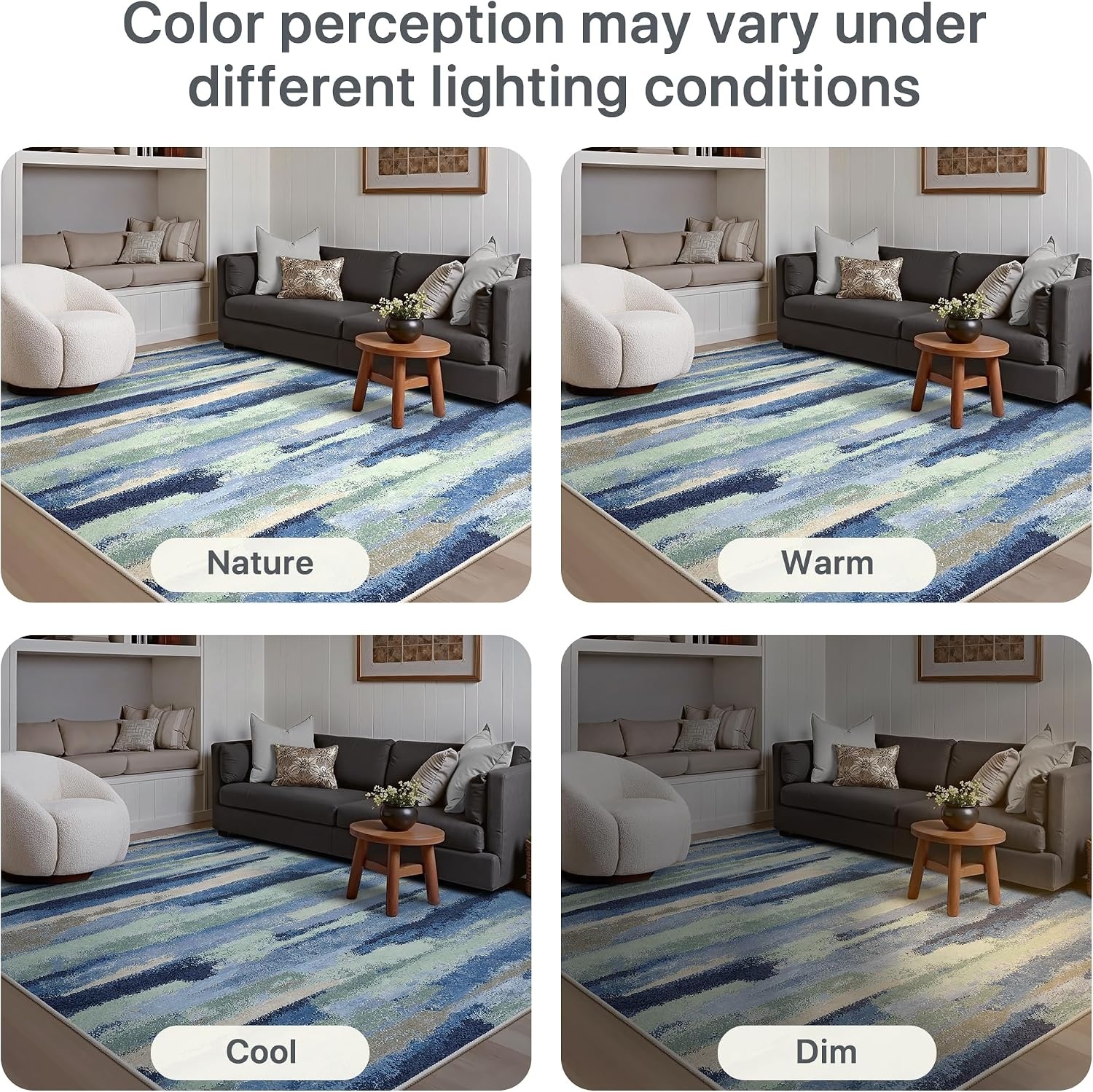 image:imageGENIMO 2x5 Washable Runner Rug Non Slip for Hallway Blue Sage Green Ivory Vintage Floral Kitchen Runner Stain Resistant Low Pile and Lightweight for Entryway Bedroom Bathroom and Laundry Room