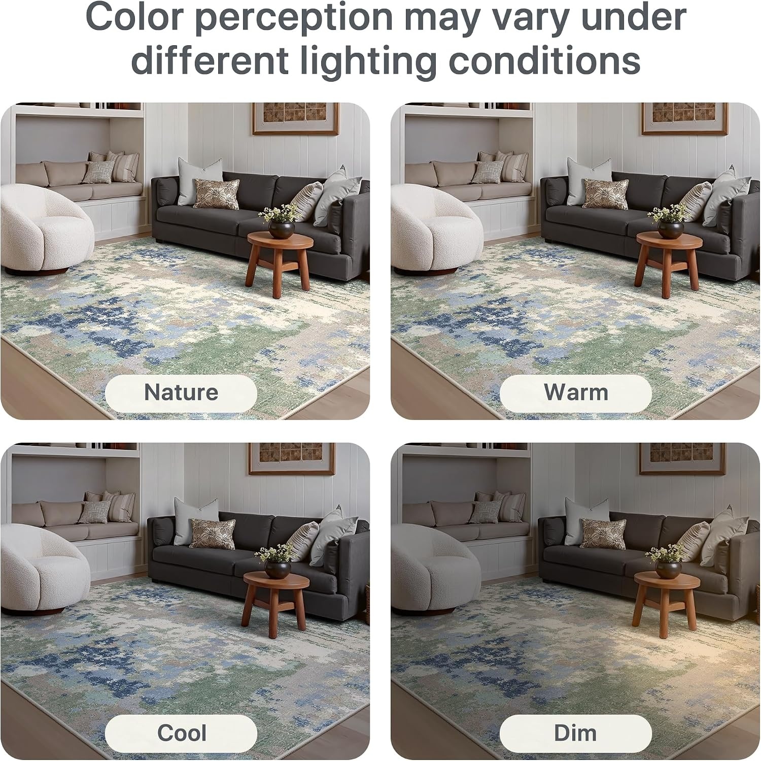 image:imageGENIMO 2x5 Washable Runner Rug Non Slip for Hallway Sage Green Blue Beige Vintage Floral Kitchen Runner Stain Resistant Low Pile and Lightweight for Entryway Bedroom Bathroom and Laundry Room