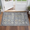 GENIMO 2×3 Washable Entryway Rug Non Slip Indoor Door Mat Blue Gray Ivory | Vintage Floral Small Throw Rugs, Stain Resistant, Low Pile and Lightweight for Kitchen, Bathroom and Bedroom
