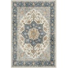GENIMO 2×3 Washable Entryway Rug Non Slip Indoor Door Mat Blue Ivory Brown | Vintage Floral Small Throw Rugs, Stain Resistant, Low Pile and Lightweight for Kitchen, Bathroom and Bedroom