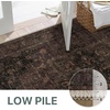 GENIMO 2×3 Washable Entryway Rug Non Slip Indoor Door Mat Dark Brown | Vintage Floral Small Throw Rugs, Stain Resistant, Low Pile and Lightweight for Kitchen, Bathroom and Bedroom