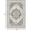 GENIMO 2×3 Washable Entryway Rug Non Slip Indoor Door Mat Gray Ivory | Vintage Floral Small Throw Rugs, Stain Resistant, Low Pile and Lightweight for Kitchen, Bathroom and Bedroom