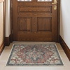 GENIMO 2×3 Washable Entryway Rug Non Slip Indoor Door Mat Rust Blue | Vintage Floral Small Throw Rugs, Stain Resistant, Low Pile and Lightweight for Kitchen, Bathroom and Bedroom