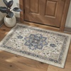 GENIMO 2×5 Washable Runner Rug Non Slip for Hallway, Blue Cream | Vintage Floral Kitchen Runner, Stain Resistant, Low Pile and Lightweight for Entryway, Bedroom, Bathroom and Laundry Room