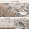 GENIMO 2×5 Washable Runner Rug Non Slip for Hallway, Ivory Gray Tan | Vintage Floral Kitchen Runner, Stain Resistant, Low Pile and Lightweight for Entryway, Bedroom, Bathroom and Laundry Room