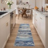GENIMO 2×5 Washable Runner Rug Non Slip for Hallway, Navy Blue Ivory | Vintage Floral Kitchen Runner, Stain Resistant, Low Pile and Lightweight for Entryway, Bedroom, Bathroom and Laundry Room