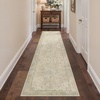 GENIMO 2×10 Washable Runner Rug Non Slip for Hallway, Ivory Taupe | Vintage Floral Kitchen Runner, Stain Resistant, Low Pile and Lightweight for Entryway, Bedroom, Bathroom and Laundry Room