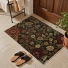 GENIMO 2×3 Washable Entryway Rug Non Slip Indoor Door Mat Black Red Gold | Vintage Floral Small Throw Rugs, Stain Resistant, Low Pile and Lightweight for Kitchen, Bathroom and Bedroom