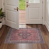 GENIMO 2×3 Washable Entryway Rug Non Slip Indoor Door Mat Red Navy Blue | Vintage Floral Small Throw Rugs, Stain Resistant, Low Pile and Lightweight for Kitchen, Bathroom and Bedroom