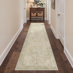 GENIMO 2×10 Washable Runner Rug Non Slip for Hallway, Ivory Taupe | Vintage Floral Kitchen Runner, Stain Resistant, Low Pile and Lightweight for Entryway, Bedroom, Bathroom and Laundry Room