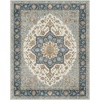 GENIMO 8×10 Washable Area Rugs for Living Room, Non Slip, Blue Ivory Brown | Large Vintage Floral Rug, Stain Resistant, Low Pile and Lightweight for Bedroom, Dining Room and Home Office