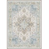 GENIMO 8×10 Washable Area Rugs for Living Room, Non Slip, Light Blue Ivory | Large Vintage Floral Rug, Stain Resistant, Low Pile and Lightweight for Bedroom, Dining Room and Home Office