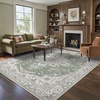 GENIMO 8×10 Washable Area Rugs for Living Room, Non Slip, Sage Green Ivory | Large Vintage Floral Rug, Stain Resistant, Low Pile and Lightweight for Bedroom, Dining Room and Home Office