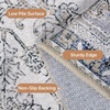 GENIMO 9×12 Area Rugs for Living Room, Machine Washable Non Slip Vintage Rugs, Low Pile Lightweight Chenille Print Rug for Bedroom, Dining Room, Home Office, Rustic Brown | Large Vintage Floral Rug, Stain Resistant, Low Pile and Lightweight for Bedroom, Dining Room and Home Office