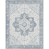 GENIMO 3×5 Washable Small Area Rug for Bedroom, Non Slip, Ivory Light Blue | Vintage Floral Rug, Stain Resistant, Low Pile and Lightweight for Entryway, Kitchen, Bathroom and Office Chair Area