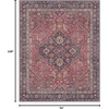 GENIMO 8×10 Washable Area Rugs for Living Room, Non Slip, Red Navy Blue | Large Vintage Floral Rug, Stain Resistant, Low Pile and Lightweight for Bedroom, Dining Room and Home Office