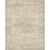 GENIMO 5×7 Washable Area Rugs for Living Room, Non Slip, Beige Ivory | Vintage Floral Rug, Stain Resistant, Low Pile and Lightweight for Bedroom, Dining Room and Home Office