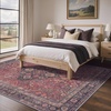 GENIMO 5×7 Washable Area Rugs for Living Room, Non Slip, Red Navy Blue | Vintage Floral Rug, Stain Resistant, Low Pile and Lightweight for Bedroom, Dining Room and Home Office