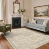 GENIMO 5×7 Washable Area Rugs for Living Room, Non Slip, Beige Ivory | Vintage Floral Rug, Stain Resistant, Low Pile and Lightweight for Bedroom, Dining Room and Home Office