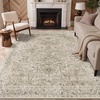GENIMO 5×7 Washable Area Rugs for Living Room, Non Slip, Cream Brown | Vintage Floral Rug, Stain Resistant, Low Pile and Lightweight for Bedroom, Dining Room and Home Office
