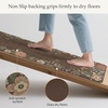 GENIMO Anti Fatigue Kitchen Mats for Floor 2PCS, Cushioned Standing Mats | 17.3″x47″&17.3″x30″, Jet Black vintage floral rug set, waterproof, non slip, easy-clean for farmhouse(Light Brown)