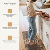 GENIMO Anti Fatigue Kitchen Mats for Floor 2PCS, Cushioned Standing Mats | 17.3″x47″&17.3″x30″, Jet Black vintage floral rug set, waterproof, non slip, easy-clean for farmhouse(Light Brown)