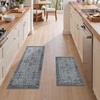 GENIMO Kitchen Rugs, Large Washable Non Slip Kitchen Mats for Floor | 48″x72″, Green vintage abstract rug, soft faux cashmere, low pile, easy-clean for laundry, entryway, sink, farmhouse(Vintage Grey)